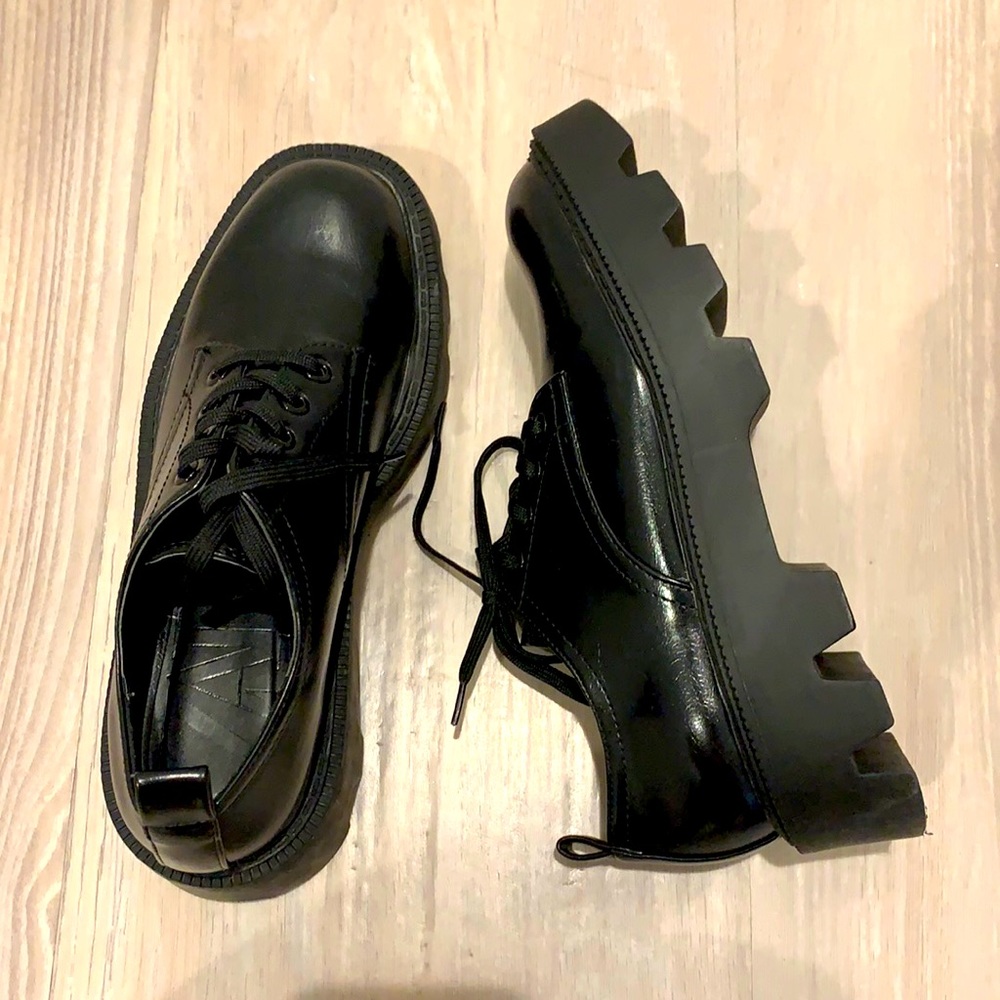 ZARA flat platform derby shoes